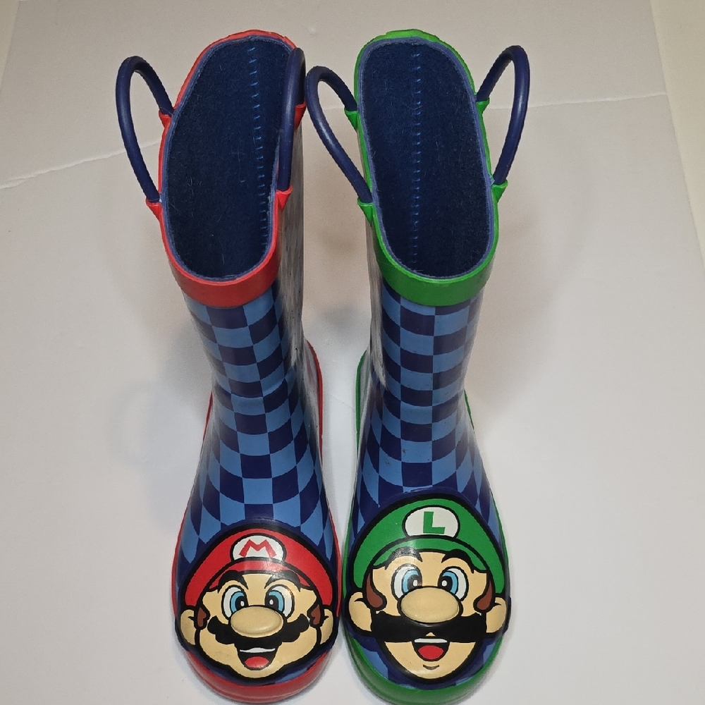 Kids Mario & Luigi Rain Boots - Blue and Green